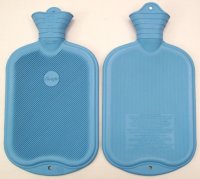 Wärmflasche, Lamelle einseitig, 2 Liter, hellblau
