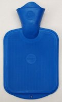 Wärmflasche, beidseitig glatt, 0.8 Liter, blau