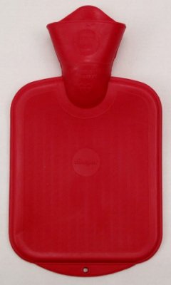 Wärmflasche, beidseitig glatt, 0.8 Liter, rot