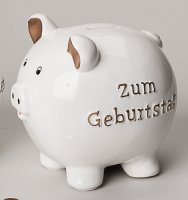 Sparschwein "Zum Geburtstag", 16x18x19cm