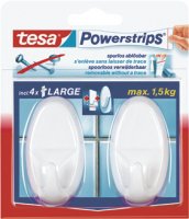 Tesa, 2 Stk. Powerstrips "Large", oval, weiß