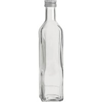 Glasflasche "Marasca", 4-kant, 0.5 Liter