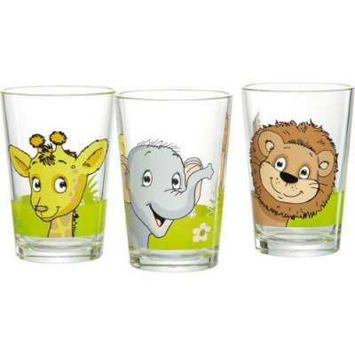 R&B, 3-tlg. Kindertrinkglas-Set "Afrika Tiere"