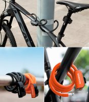 Rockbros, Fahrradschloss m. Schlüssel, orange, 110cm