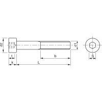 Zylinderschraube m. ISK, verzinkt, M16x70mm