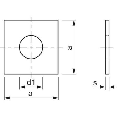 Vierkant-Scheiben, verz., DIN436, M10x30mm