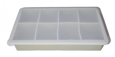 Eiswürfelbehälter f. 8 Stk., Silikon, grün