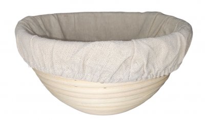Gärkorb m. Leinentuch, rund, D:18cm, f. 500g