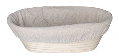 Gärkorb m. Leinentuch, oval, 29x15cm, f. 1000g
