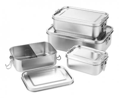 Lunchbox m. Teiler, Edelstahl, 1400ml
