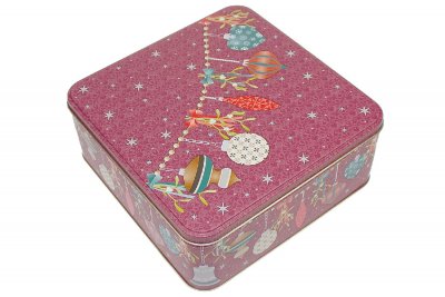 Gebäckdose "Xmas Ornaments", 22x22x8.5cm