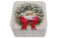 Gebäckdose "Rotkehlchen", 15x15x7.5cm