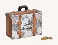 Wurm, Spardose "Koffer Landkarte Travel The...