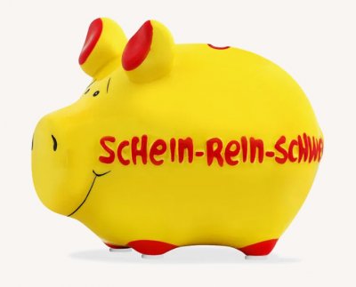 KCG, Sparschwein "Schein-Rein-Schwein", 12.5x9x9cm