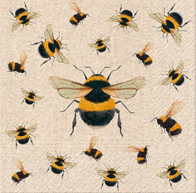 Wurm, 20 Stk. Servietten "Bienen", 33x33cm