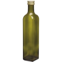 Glasflasche "Marasca", 4-kant, Antik, 0.75 Liter