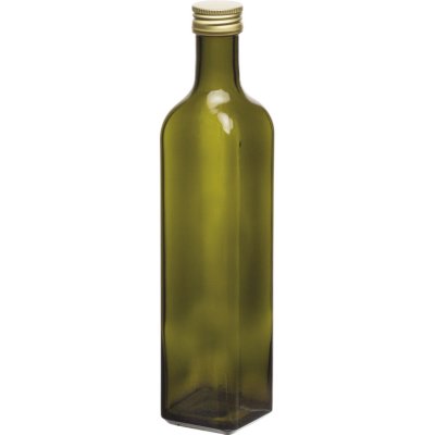 Glasflasche "Marasca", 4-kant, Antik, 1 Liter