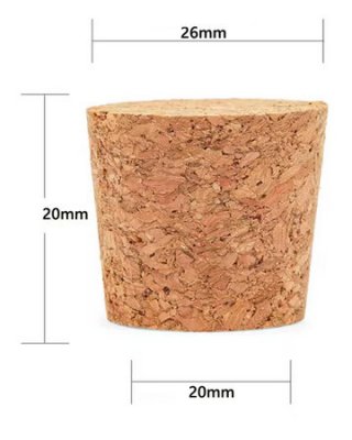 Presskork, konisch, 26-20x20mm