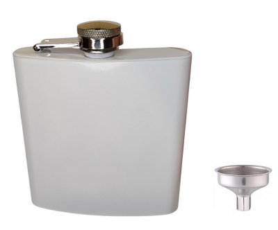 Flachmann, Edelstahl, 180ml, weiß