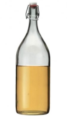 Glasflasche, Bügelverschluss, glatt, 2 Liter