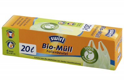 Swirl, 6 Stk. Abfallbeutel m. Griff, Biofolie, 20 Liter