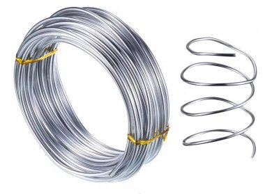 Basteldraht, Aluminium, silber, D:2mm, L:10m