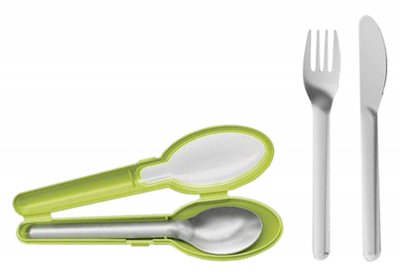 Emsa, Campingbesteck "Clip & Go", grün