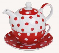 Wurm, Tea-for-One "Punkte rot / weiß"
