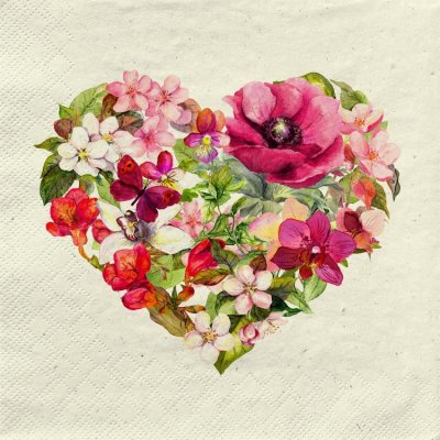 Fasana, 20 Stk. Servietten "Flower Love"