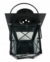Mini-Laterne, 4-kant, schwarz, H:17cm