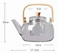 Teekanne m. Bambushenkel, Glas, 900ml