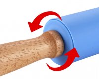 Teigroller, Silikon, blau, 43x5.5cm