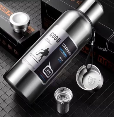 Isolierflasche, Edelstahl, silber, 800ml