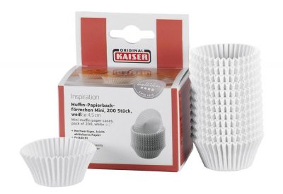 Kaiser, 200 Stk. Backförmchen, Papier, weiß, D:4.5cm