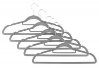 5 Stk. Kleiderbügel, Samt, grau
