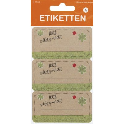 9 Stk. Etiketten "100 % selbstgemacht"
