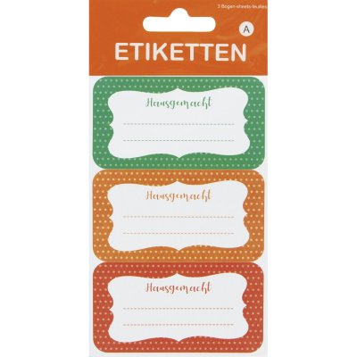 9 Stk. Etiketten "Hausgemacht"
