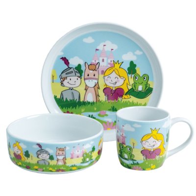 3-tlg. Kinderset "Prinzessin", Porzellan