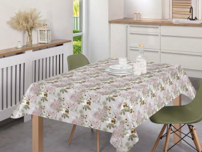 Tischbelag "Frühjahrsblume grau-rosa", B:140cm