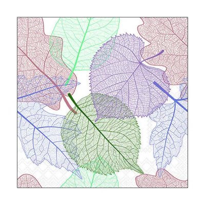 20 Stk. Servietten "Gerippte Blätter", 33x33cm