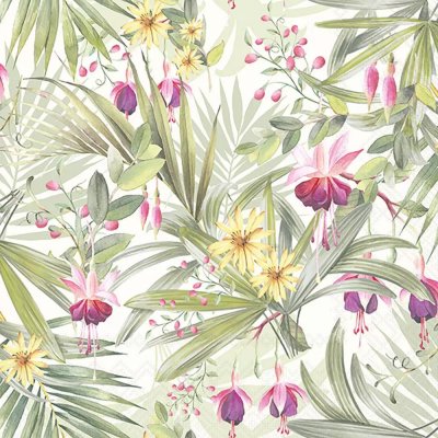 20 Stk. Servietten "exotische Blätter", 33x33cm