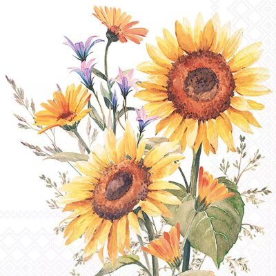 20 Stk. Servietten "Sonnenblumen Herbst", 33x33cm