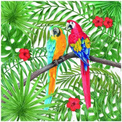 20 Stk. Servietten "Papagei", 33x33cm