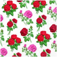 20 Stk. Servietten "Rosen weiß", 33x33cm
