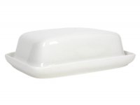 Butterdose, Keramik, weiß, 17.5x13x6cm