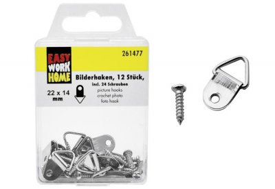 EW, 12 Stk. Bilderhaken, 22x14mm