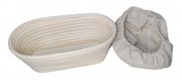 Gärkorb m. Leinentuch, oval, 35x15cm, f. 1500g