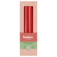 Bolsius, 4 Stk. Spitzkerzen, zartes Rot