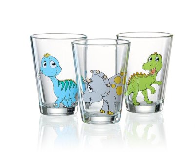 R&B, 3-tlg. Kindertrinkglas-Set "Dino"