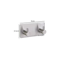 2 Haken-Leiste, Edelstahl, selbstklebend